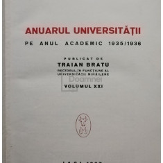 Traian Bratu - Anuarul Universitatii pe anul academic 1935/1936 (editia 1937)