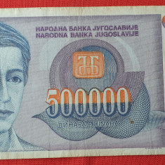 500.000 Dinara anul 1993 Bancnota 500 Mii dinari - Iugoslavia - Jugoslavije