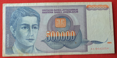 500.000 Dinara anul 1993 Bancnota 500 Mii dinari - Iugoslavia - Jugoslavije foto