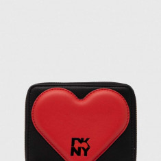 Dkny portofel de piele HEART OF NY femei, culoarea negru, R411ZF05