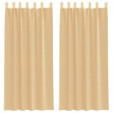 Cumpara ieftin Perdele Voile cu buzunare pentru bare 2 buc Nisip