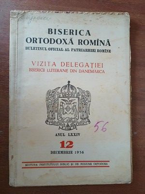 Biserica ortodoxa romana. Buletinul oficial al Patriarhiei romane anul LXXIV. 12 decembrie 1956