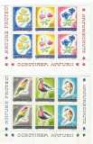 |Romania, LP 818/1973, Ocrotirea naturii, pasari si flori, pereche, MNH