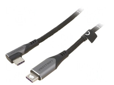 Cablu USB 2.0 USB C &amp;icirc;n unghi 1m negru 100W foto