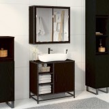 vidaXL Set de mobilier pentru baie 2 pcs Stejar negru 65 x 33 x 60 cm 3402404
