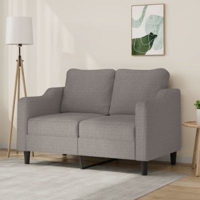 vidaXL Canapea cu 2 locuri, gri taupe, 140 cm, material textil 359358 foto