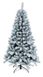 WOLFSON - BRAD ARTIFICIAL DE CRACIUN,LUNA,ASPECT ZAPADA,VERDE + ALB,225CM,SUPORT METALIC