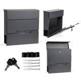 Cumpara ieftin Cutie poștală din oțel galvanizat cu suport pentru ziare antracit