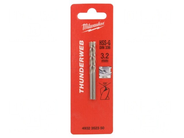 Burghiu Metal 3.2mm HSS-G 2buc.