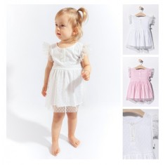 Rochita eleganta cu tulle pentru fetite, Tongs baby (Culoare: Ecru, Marime: 6-9 luni)