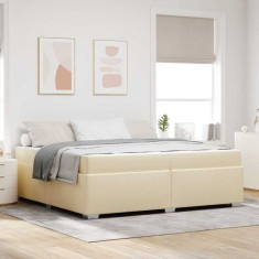 vidaXL Cadru de pat Crem 200 x 200 cm țesătură 3399213