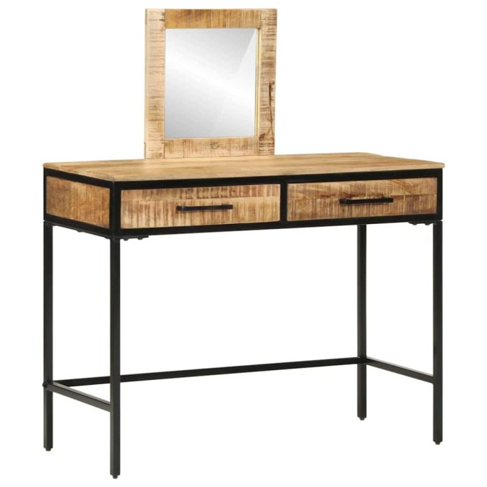 Masă de toaletă 100x40x75/120 cm Lemn masiv Mango aspru