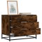 vidaXL Dulap cu sertar, stejar fumuriu,70x41x56 cm, lemn prelucrat 849076