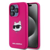 Husa MagSafe pentru Apple iPhone 15 Pro Max, Karl Lagerfeld, Silicone Choupette&#039;s Head, Fucsia