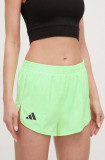 Cumpara ieftin Adidas Performance pantaloni scurți de alergare Adizero culoarea verde, uni, medium waist IN8710