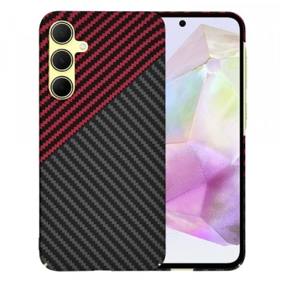 Husa pentru Samsung Galaxy A35 5G A356, Techsuit, Carbonite FiberShell Vortex, Rosie foto
