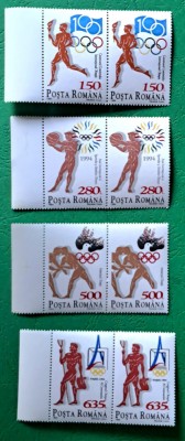 TIMBRE ROMANIA MNH LP1346/1994 Anul Internațional al Sportului Olimpic -pereche foto