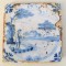 &quot;Pescar&quot; placa ceramica de Delft sec 18