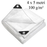 Prelata ranforsata transparenta, 4x5 m 100g/mp, impermeabila, protectie UV+ si inghet