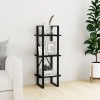 VidaXL Bibliotecă cu 3 rafturi, negru, 40x30x105 cm, lemn masiv de pin 806496
