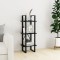 vidaXL Bibliotecă cu 3 rafturi, negru, 40x30x105 cm, lemn masiv de pin 806496