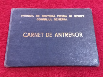 Carnet de antrenor(de colectie) Octavian Popescu(Rapid Bucuresti, ETC...) foto