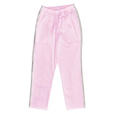Pantaloni Medicali Pe Stil, Roz cu dunga alba cu Elastan cu Elastic - 2XL, talia-0-104cm