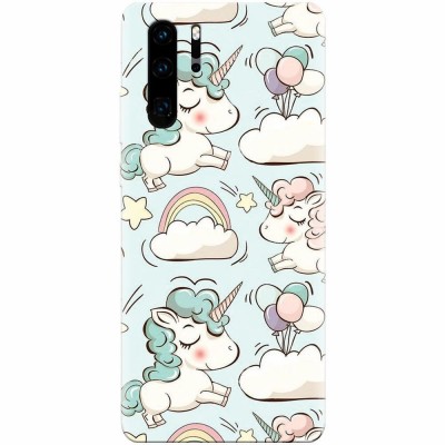 Husa silicon pentru Huawei P30 Pro, Unicorns And Clouds foto