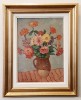 VICTOR MIHAILESCU CRAIU-VAS CU FLORI-ULEI/CARTON- ANII 60, Realism