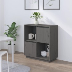 vidaXL Dulap, gri, 74x35x80 cm, lemn masiv de pin 814351