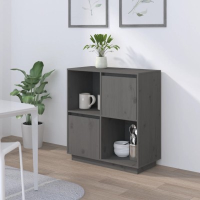 vidaXL Dulap, gri, 74x35x80 cm, lemn masiv de pin 814351 foto