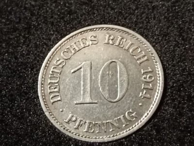 10 pfennig 1914 E (in capsula), stare UNC [poze]. Discount conform descriere [10 - 20 %. Vezi descrierea.]. foto