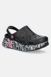 Skechers papuci SKECHERS X JGOLDCROWN culoarea negru, toc pana, 111324