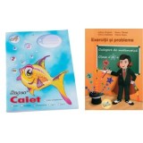 Pachet Caiet Pestisor matematica A5, 48 file, Casa Tipografica si 1000 Exercitii si probleme. Culegere de matematica Clasa 3 - Adina Grigore