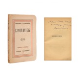 Ilarie Voronca, L&rsquo;Interview, 1944, cu dedicație olografă - D
