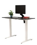 Birou reglabil electric IntelliFlex 2 motoare, controler digital cu memorie, sistem anticoliziune, cadru alb, blat negru 120x60 cm, nou