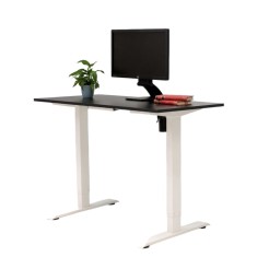 Birou reglabil electric IntelliFlex 2 motoare, controler digital cu memorie, sistem anticoliziune, cadru alb, blat negru 120x60 cm, nou