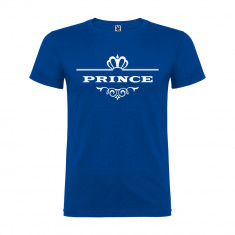 Tricou copii Prince, 100% Bumbac, albastru/alb foto