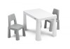 Set Masuta cu Scaune Copii Toyz Monti Gri, Inaltime Reglabila, Sertare, Plastic Rezistent, Interior/Exterior, 3+