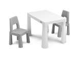 Set Masuta cu Scaune Copii Toyz MONTI Gri, 77x50 cm, Plastic, Interior/Exterior, +3 Ani, Sertare