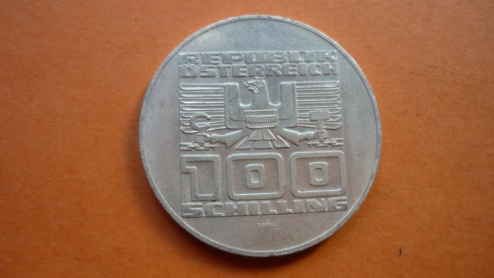 100 SCHILLING 1977 ARGINT