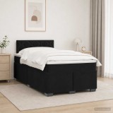 Cumpara ieftin Pat boxspring cu saltea Negru 120 x 190 cm Catifea