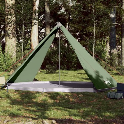 vidaXL Cort de familie Tipi pentru 8 persoane, verde, impermeabil foto