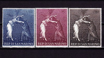 (S2) San Marino 1968 &amp;quot;Craciun -Nasterea mistica- Botticelli&amp;quot;,serie gravata, MNH foto