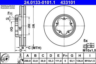 ATE 24.0133-0101.1 Disc frana foto