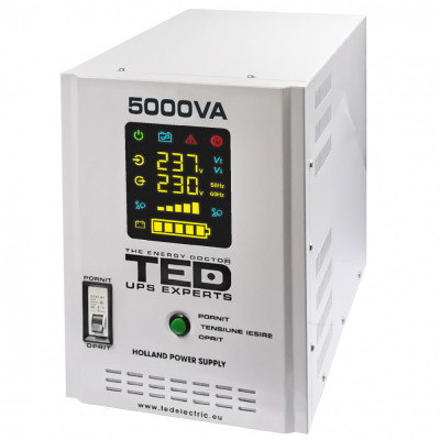 UPS 5000VA/3500W runtime extins utilizeaza doi acumulatori (neinclusi) TED UPS Expert TED001689 SafetyGuard Surveillance foto