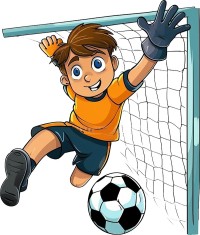 Sticker decorativ, Fotbalist, Portocaliu, 8978ST-2 foto
