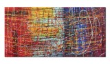Cumpara ieftin Tablou abstract birou, living pictat manual, Compozitie abstracta, 120x60cm ulei pe panza reproducere Jackson Pollock