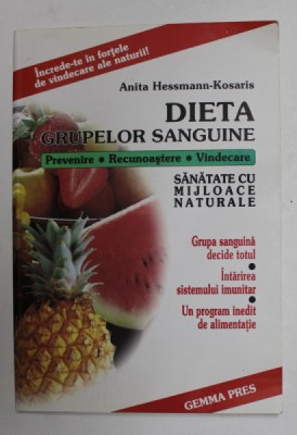 DIETA GRUPELOR SANGUINE de ANITA HESSMANN KOSARIS foto