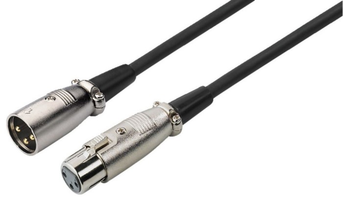 Cablu XLR m-t 6m negru semnal Monacor